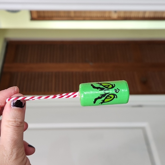 Hand Crafted 10pk Light Green Grinch Cork Ornaments - Picture 3 of 3